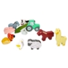 Kép 4/5 - Lelin fajáték - Farm készlet állatokkal és traktorral fadobozban