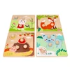 Kép 1/6 - Fából készült nagy méretű erdei állatos puzzle készlet