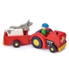 Kép 1/2 - Fajáték Traktor pótkocsival rajta állatokkal- Tender Leaf Toys