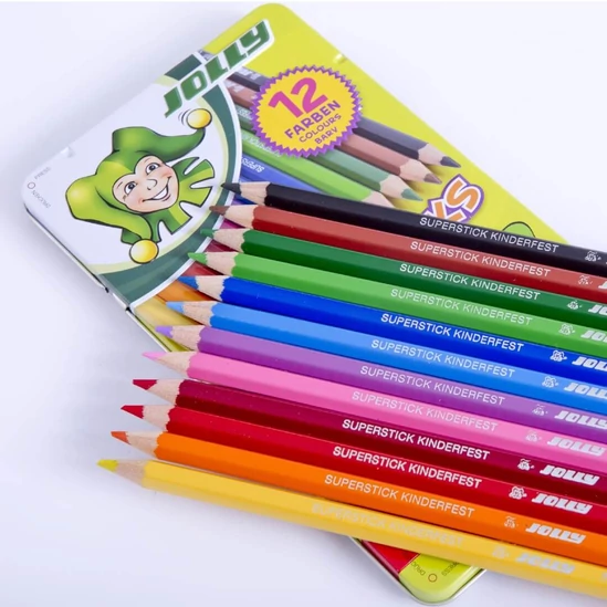 Jolly Supersticks Classic 12 színű színesceruza – fémdobozban
