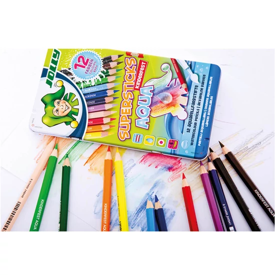 Jolly Supersticks Aqua – 12 színű akvarell színesceruza készlet
