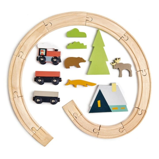 Fajáték Hegyi vonatpálya építő szett - Tender Leaf Toys