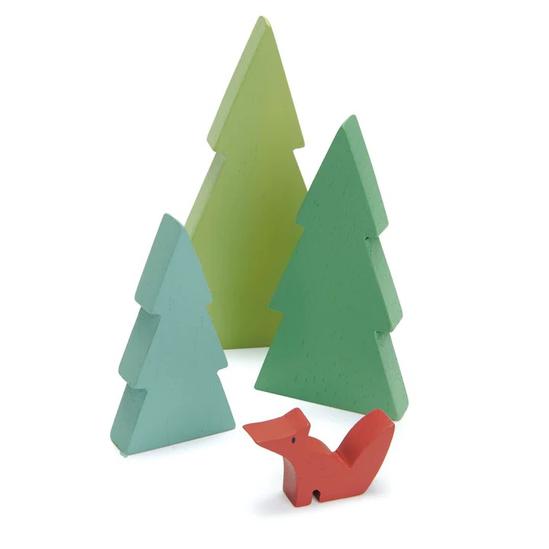 Fajáték Fenyőfák róka figurával - Tender Leaf Toys fejlesztőjáték
